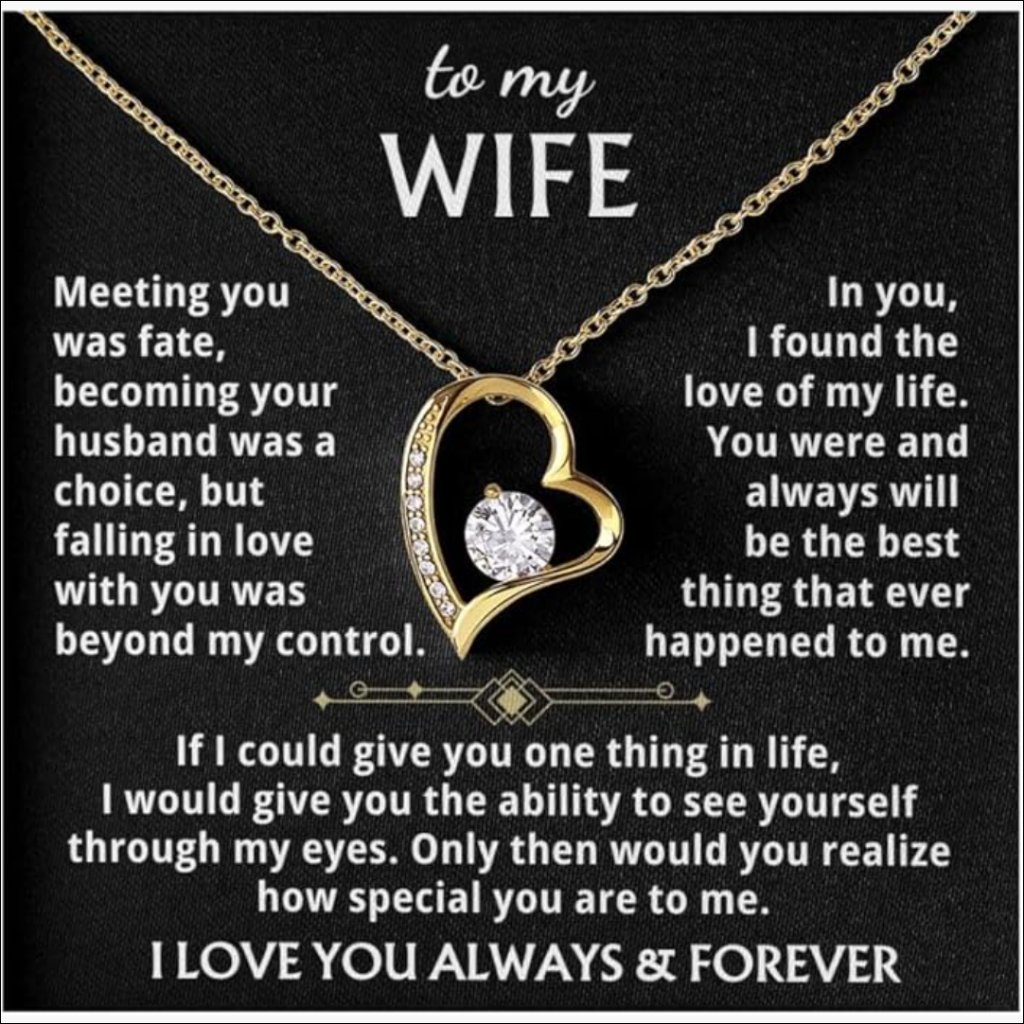 Forever Love Necklace With Heart Pendant And Cubic Zirconia
